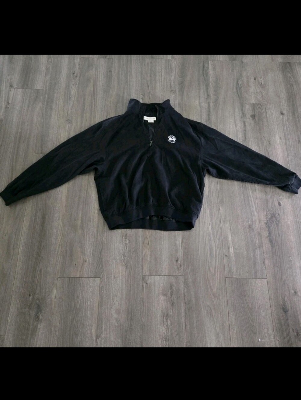 Pebble Beach Pullover Sweatshirt Mens Med LINED Black 1/4 Zip Golf Links